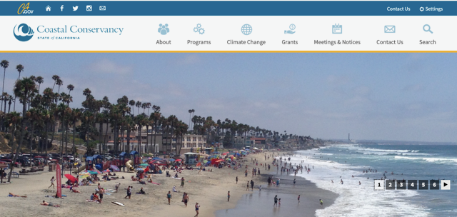 Costal Conservancy Website screenshot